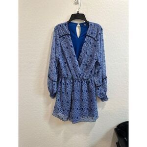 Zara Blue Patterned Jumpsuit